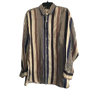 GUC Campagna Italia Men's Long Sleeve Dress/Casual Shirt 100% Seda Size Medium